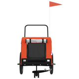 Pet Bike Trailer Orange and Black Oxford Fabric and Iron 94026