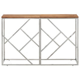 Console Table Silver Stainless Steel and Solid Wood Acacia 349999