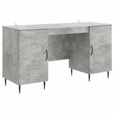 Desk with Door Concrete Grey 142.5 x 50 x 75 cm Engineered Wood 3414606