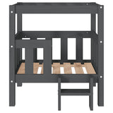 Dog Bed Grey 65.5x50.5x70 cm Solid Wood Pine 822374