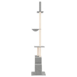 Floor to Ceiling Cat Tree Light Grey 250.5-276.5 cm 171721