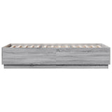 Bed Frame with LED without Mattress Grey Sonoma 100x200 cm 3209630