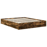 Storage Bed with Drawer Smoked Oak 160 x 200 cm Engineered Wood 3411191