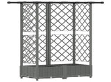 Raised Bed with Trellis and Roof Light Grey 124 x 40 x 121 cm 42032593