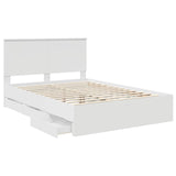Bed Frame with Drawer White 150 x 200 cm Engineer Wood 3409447