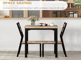 Three-Piece Minimal and Compact Dining Set, Light Wood Grain T3398P329536