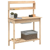 Potting Table with Sink 147.5x44x139.5 cm Solid Wood Fir 156346