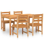 ZNTS 5 Piece Garden Dining Set Solid Wood Teak 3157185