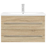 2 Piece Bathroom Furniture Set Sonoma Oak Engineered Wood 3324964