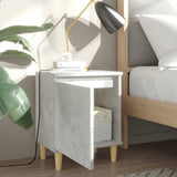Bed Cabinets with Solid Wood Legs 2pcs Concrete Grey 40x30x50cm 805824