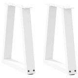 ZNTS Dining Table Legs V-Shape 2 pcs White 38x cm Steel 4012545