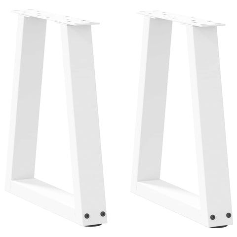 ZNTS Dining Table Legs V-Shape 2 pcs White 38x cm Steel 4012545