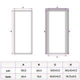 Interior Door 102.5 x 201.5 cm Tempered Glass and Aluminium 42054104