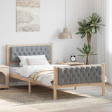 Bed Frame Light Grey 100 x 200 cm Solid Pine Wood 878419
