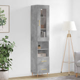 Highboard Concrete Grey 34.5x34x180 cm Engineered Wood 3199293