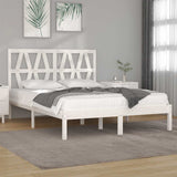 3103994 Bed Frame without Mattress White Solid Wood 120x200 cm