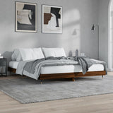 Bed Frame without Mattress Brown Oak 120x200 cm Engineered Wood 832156