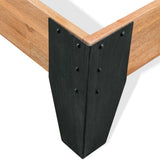Bed Frame without Mattress Solid Acacia Wood Steel 152x203 cm 281453