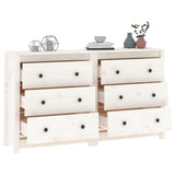 ZNTS Sideboard White 140x35x80 cm Solid Wood Pine 3114080