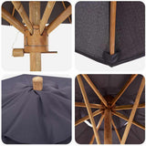 Garden Parasol Dark Grey 270 x 260 cm Bamboo 4108088