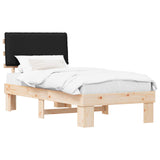 Bed Frame with Upholstered Headboard Black 75 x 190 cm 877321
