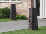 Solar LED Pathway Light 2 pcs Black Cold Rolled Steel 879758