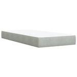 ZNTS Box Spring Bed with Mattress Light Grey 90x200 cm Velvet 3286216