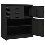 Office Cabinet Anthracite 90x40x102 cm Steel 336408