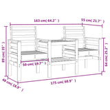 Garden Bench with Table 2-Seater Solid Wood Douglas 825161