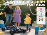 Pedal Go Kart for Kids Aged 3-6 Years, with Freewheel System, Brake, EVA Anti-Slip Wheels, Blue T3398P378927