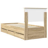 Bed Frame with Drawer Sonoma Oak 75 x 190 cm Engineer Wood 3410758