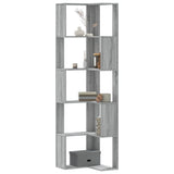 Corner Bookcase 5-Tier Grey Sonoma 50x50x179 cm Engineered Wood 852587