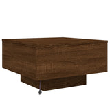 Coffee Table with LED Lights Brown Oak 55x55x31 cm 836580