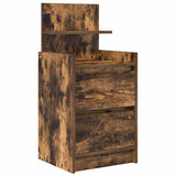 Bedside Cabinet with 2 Drawers Smoked Oak 38x34x80 cm 861363