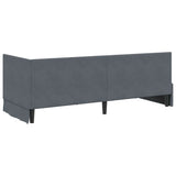 Corner Bed Frame with Headboard Dark Grey 80 cm x 200 cm Velvet 42016369