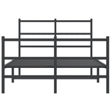Metal Bed Frame without Mattress with Footboard Black 120x200cm 355381