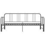 ZNTS Pull-out Sofa Bed Frame without Mattress Grey Metal 90x200 cm 324754