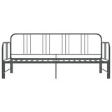 ZNTS Pull-out Sofa Bed Frame without Mattress Grey Metal 90x200 cm 324754