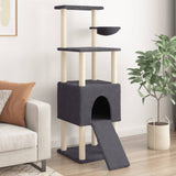 Cat Tree with Sisal Scratching Posts Dark Grey 153 cm 172117