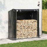 Firewood Rack with Rain Cover 200x80x200 cm Galvanised Steel 4104958