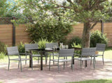 Garden Dining Set with Cushion 7 pcs Grey Poly Rattan 3380047