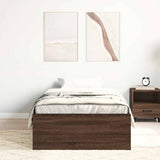 Bed Frame without Mattress Brown Oak 90x200 cm 3203830
