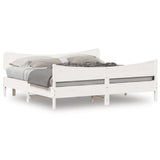 Bed Frame without Mattress White 200x200 cm Solid Wood Pine 3216370