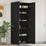 Shoe Cabinet with Door Black 80 x 35.5 x 180 cm Engineered wood 3333837