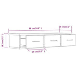 Wall Cabinet Smoked Oak 88x26x18.5 cm Engineered Wood 815081