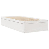 Bed with Mattress White 90x200 cm Solid Wood Pine 3281944