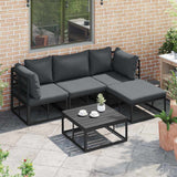 Garden Sofa Set with Cushion 4 pcs Black Aluminium 3378860