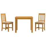 Dining Set 3 pcs Beige Solid Oak Wood 3430312