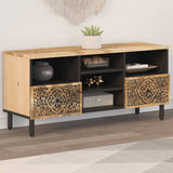 TV Cabinet 100x33x46 cm Solid Wood Mango 358230