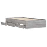 Bed Frame with Drawers without Mattress Grey Sonoma 90x190 cm Single 3207327
